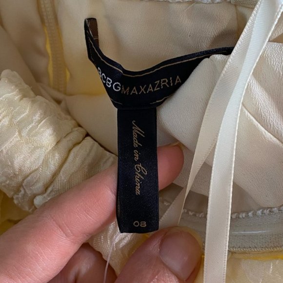 BCBG MaxAzria Strapless Champagne Gold Mini Bubble Dress - Picture 6 of 6